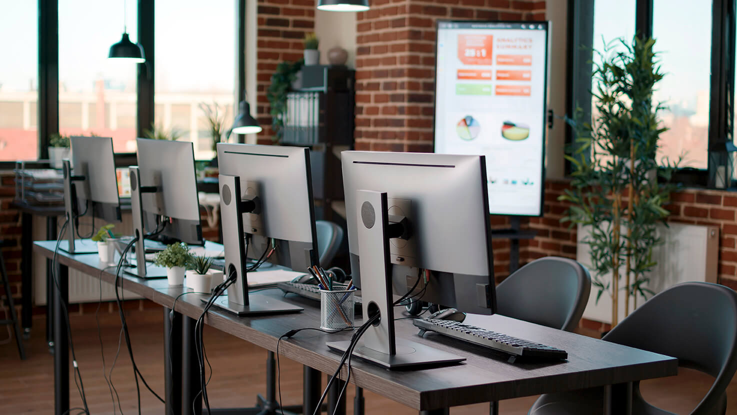 Multiple monitors on an office network.